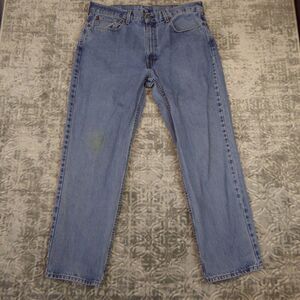 Levi's 550 Jeans Mens 38x32 Blue Relaxed Fit Straight Leg Light Wash Distressed